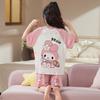 Girls Modal Cotton Pajama Set Short Sleeve Lightweight Sleepwear Cartoon Print Home Outfit Kids