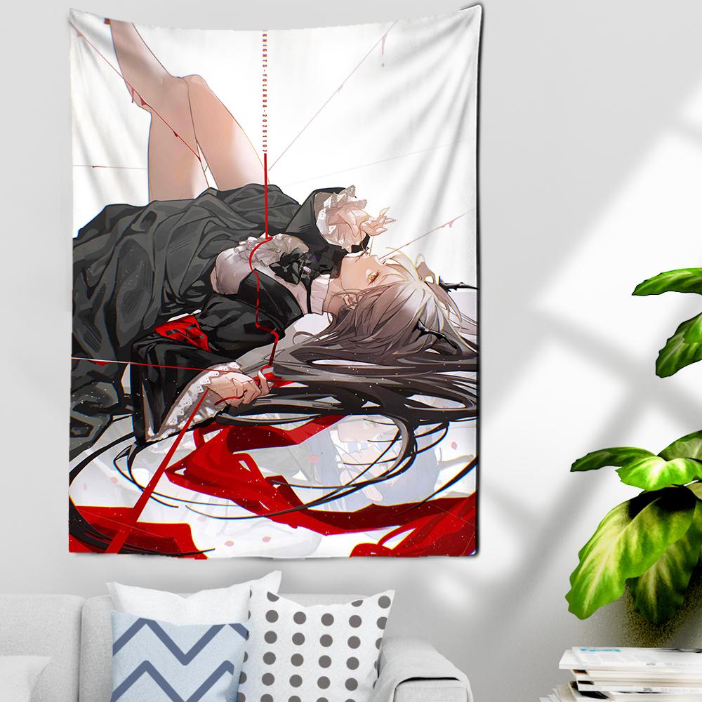 Japanese Animation Tapestry Mandala Carpet Cartoon Tarot Girl Kimono Wall Carpet Kawai Decoration Wall Hanging