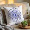 Cushion Cover Washed Linen Soft Breathable Decorative Case for Sofa Home Pillow Cover Evil Eye Symbol Art Print