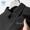 JEANSWEST LIFE Men's Waffle Knit Letter Print Polo Shirt