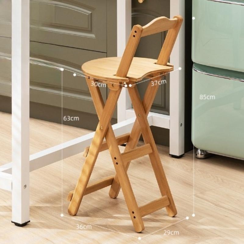 1 Stück Massivholz einfacher klappbarer tragbarer Barstuhl Hochstuhl hochwertiger Stuhl mit Rückenlehne Wohnzimmerstuhl für Zuhause Café-Stuhl