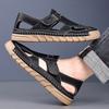 Velcro Men's Casual Hollow Hole Shoes Sandals Business Summer Baotou One Pedal Men's Rubber Sole Online Shoes