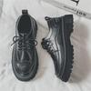 Men's Black Leather Brogue Shoes - Summer Formal/Casual, British Style, Youthful, Soft Surface, Height-Boosting.