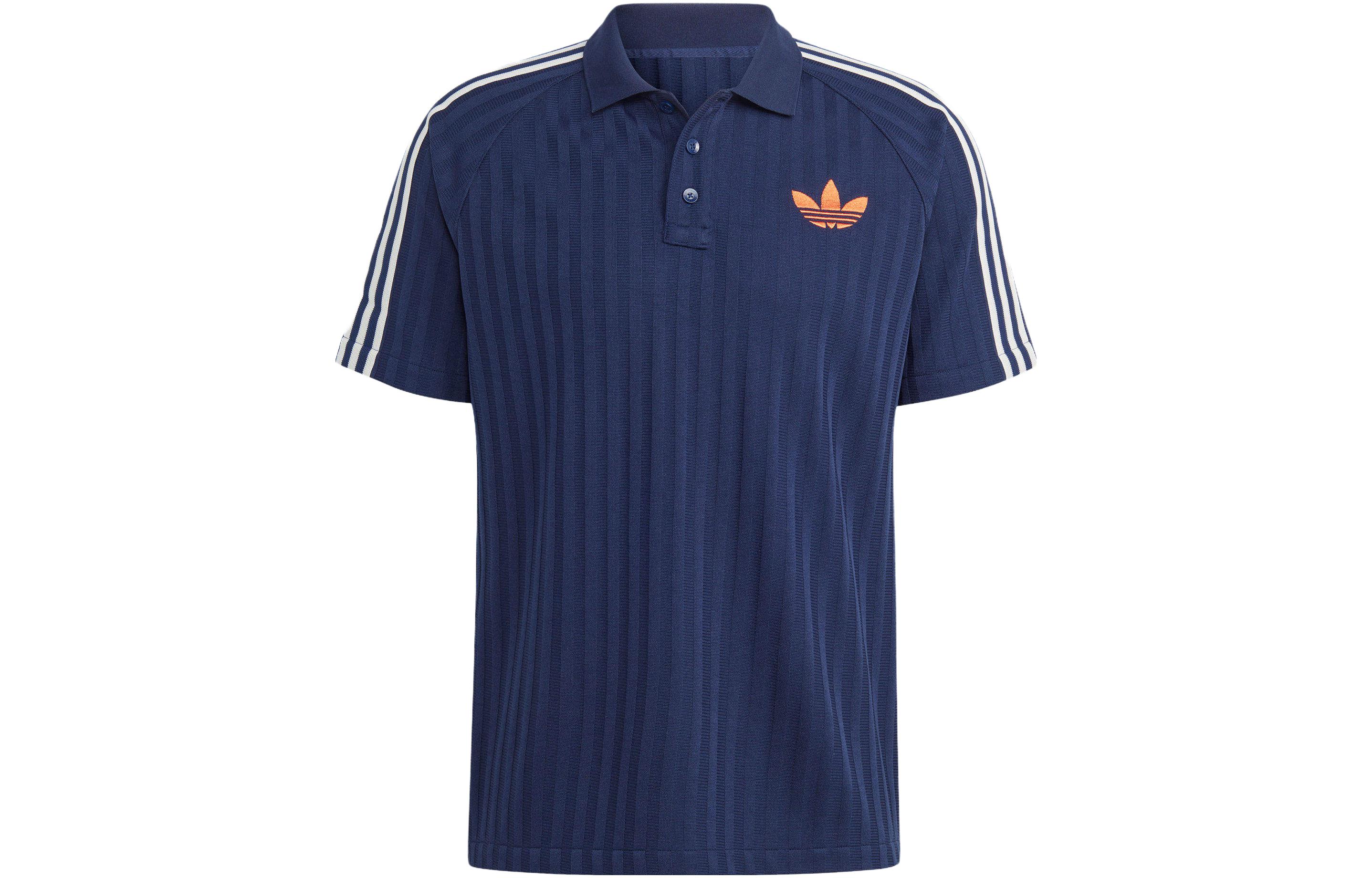 Adidas Originals SS23 Adicolor 70s Polo Shirts Men s Dark Blue Polo Collar Moderate Straight Fit IP6975 XXL