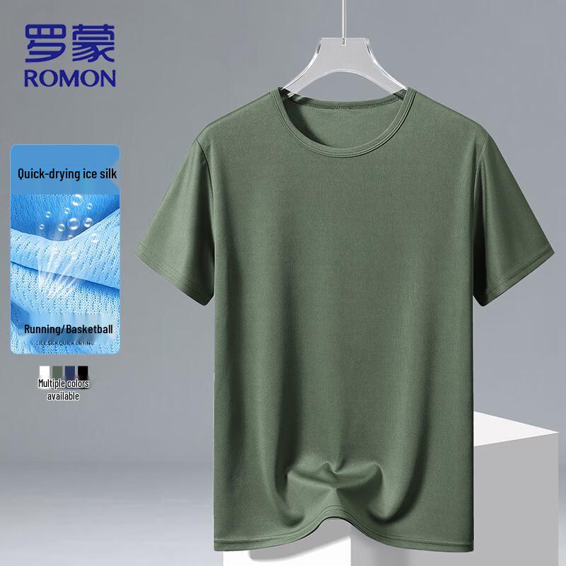 ROMON Men's Ice Silk Quick-Dry Short Sleeve T-Shirt
