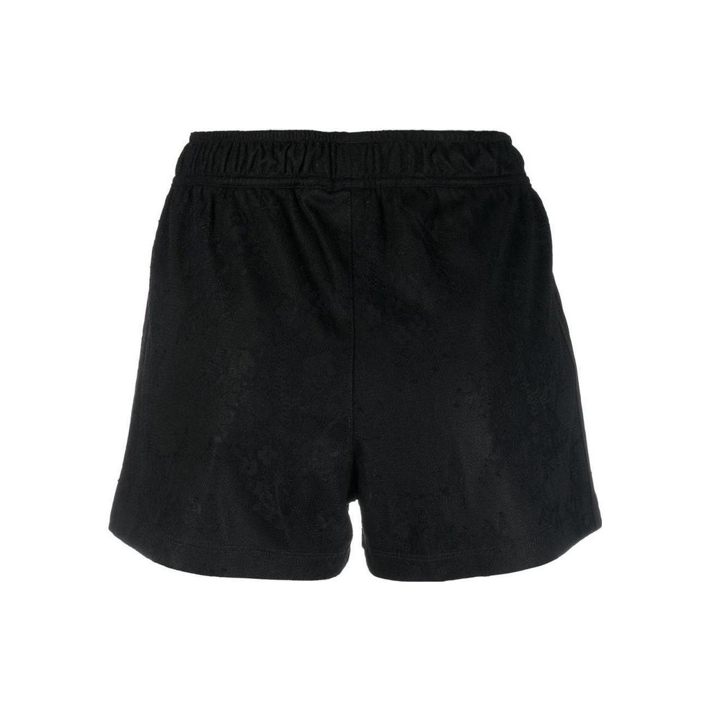 Adidas Originals Trefoil Logo Embroidered Pattern Elastic Waist Straight Leg Shorts Women Shorts Black HC4577
