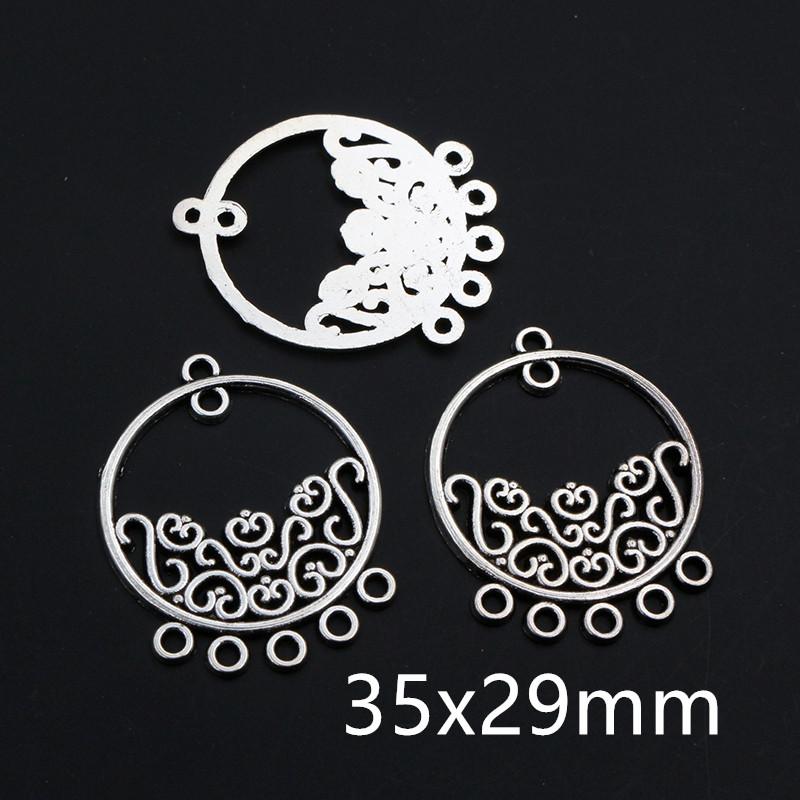 10pcs Antique Silver Plated Vintage Boho Style Connector Charms Pendant DIY Jewelry Making Accessories for Bracelet Necklace
