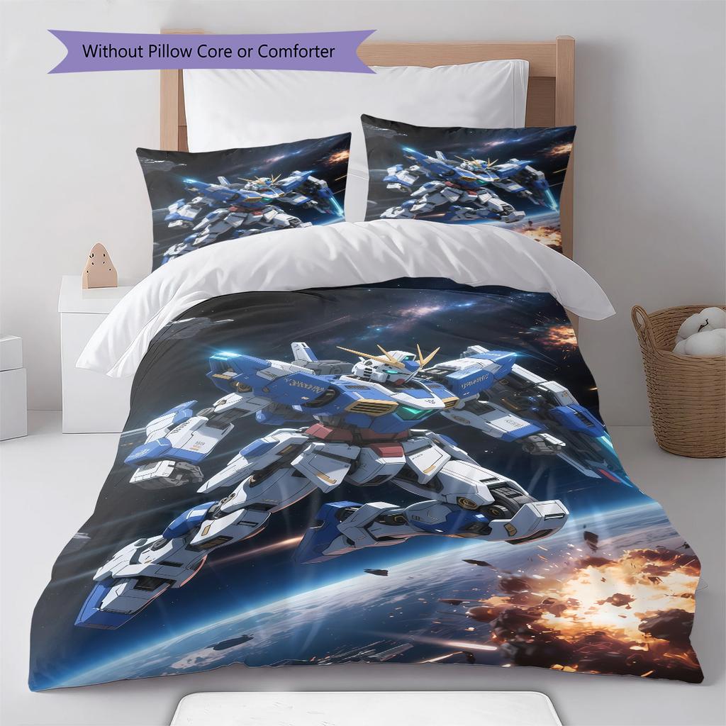 Gundam Bedding Set Char’s Zaku Anime Duvet Cover Polyester Soft Bed Linen Bedroom Set -QJY