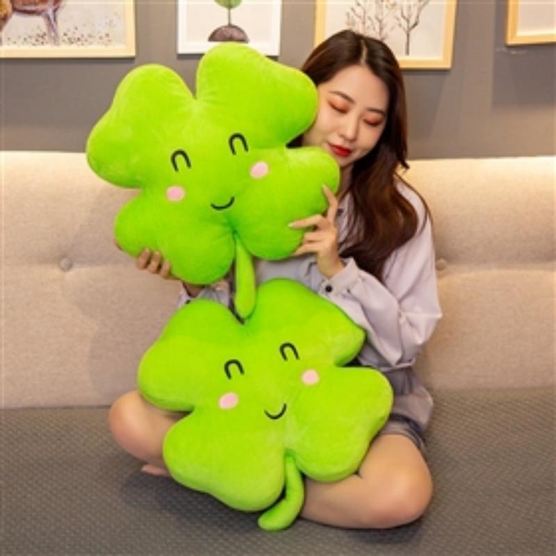 40cm Cartoon Clover Plush Toys Pillow Lovely Soft Stuffed Dolls Girls Boys Sleeping Pillow Car Home Decor Toys Pillows
