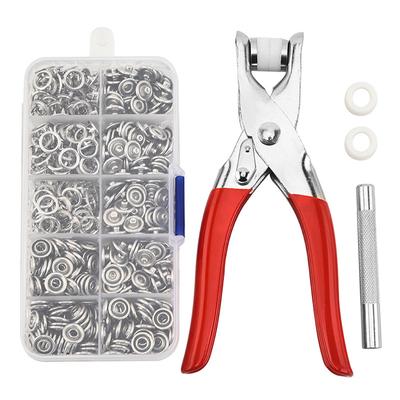 Set di kit di strumenti per bottoni automatici, anelli per bottoni automatici in metallo con pinze per bottoni automatici, kit di strumenti per cucire indumenti