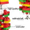 Pet Bird Chewing Toy Colorful Wooden Blocks Acrylic Beads Parrot Bite Bridge Tearing Cockatiels Training Hang Swing
