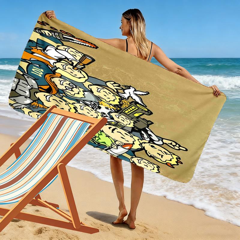 Fallout Print Beach Towel, Large Soft Quick Dry Towel for Beach Camping Swimming