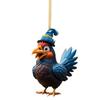 Turkey Cartoon Adorable Acrylic Car Ornament For Joyful Holiday Decor Tree