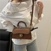 Retro Senior Casual Neues Schloss Herbst und Winter Pendeln Einfarbig Schlichte Schulter Crossbody Tragbar Kleine Quadratische Tasche