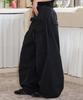 RuNaKi'Hu' Wxp042 Saki Frill Seersucker Wide Pants (Black)