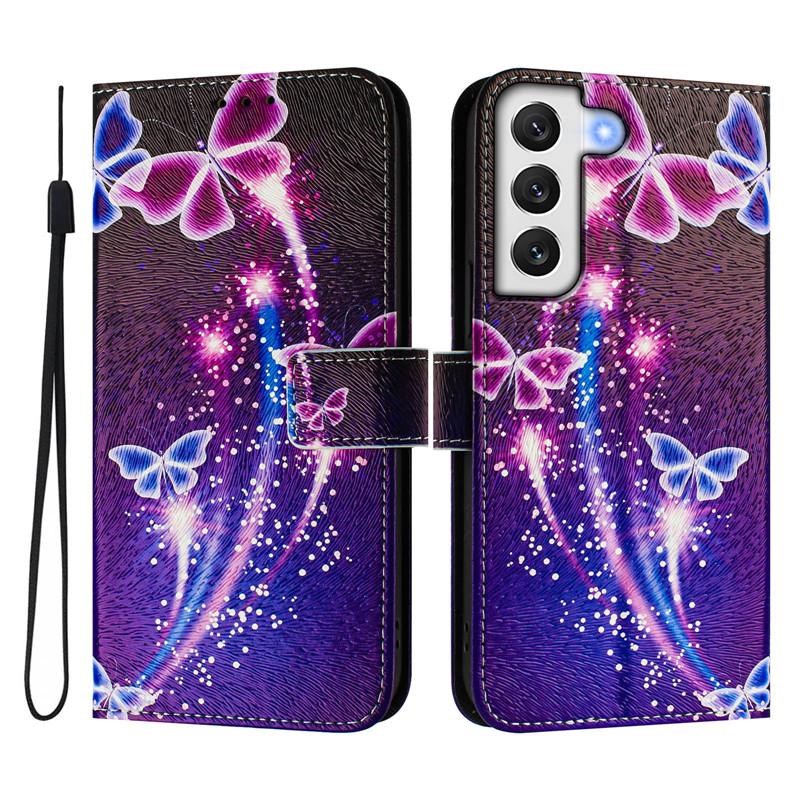 Luxury Flip Leather Case For Samsung Galaxy S21 Ultra Flip Cover On For SAM S22+ Plus S21 FE 5G Wallet Bags Flower Cases Shell