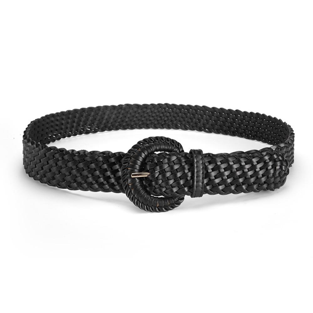 Hollow Out Retro Belt Woven Bohemian Style Waistband Casual Weave Belt  Women чёрный