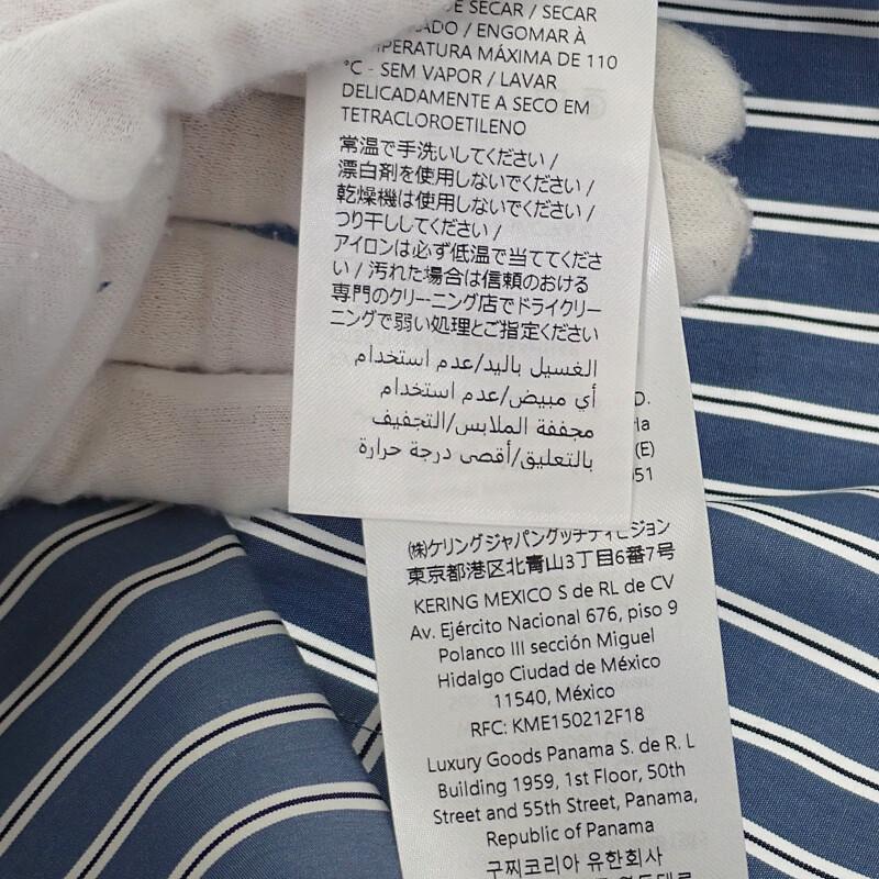 Gucci 814715 46 Long Sleeve Shirt Blue Cotton Mens