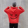 Herren Lässiger Colorblock Smiley-Print Langarm Kapuzenpullover Oberbekleidung