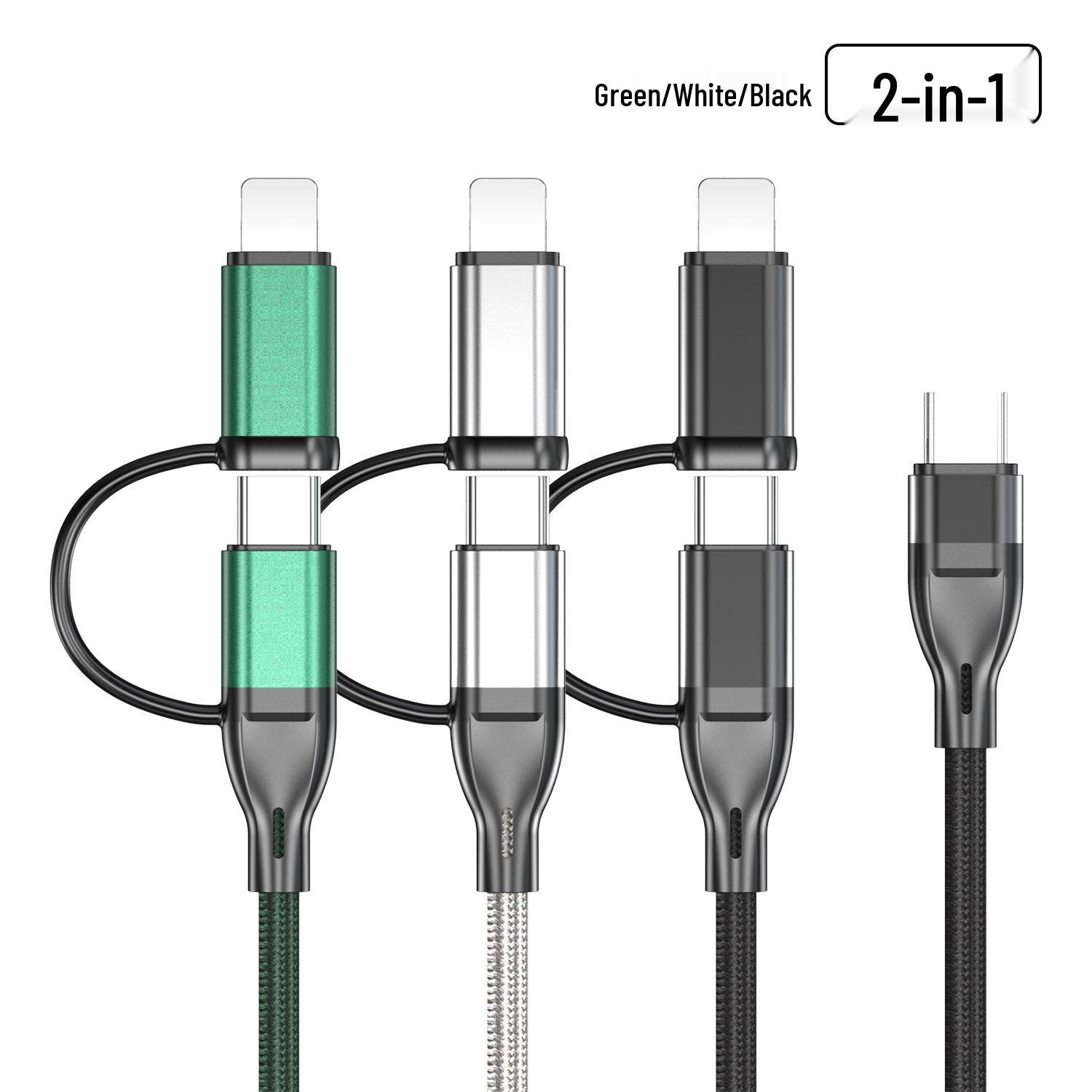 

PD Dual USB-C Data & Charging Cable for Apple & Android - Fast Charge Certified Multifunction B чёрный