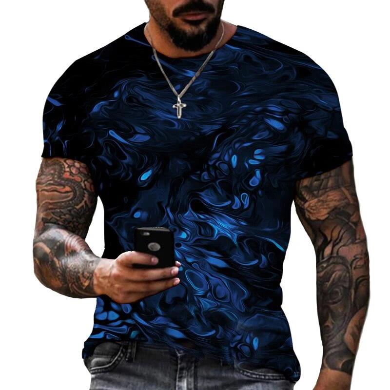 Mote Joint Graffiti Art Herre T-skjorte Hip Hop Casual Harajuku Trykte T-skjorter Ny Personlighetstrend Rund Hals Farge Topper