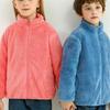 Velvet Children's Jacket Warm Coral Fleece Coat Zipper Kids Jacket For Boys And Girls