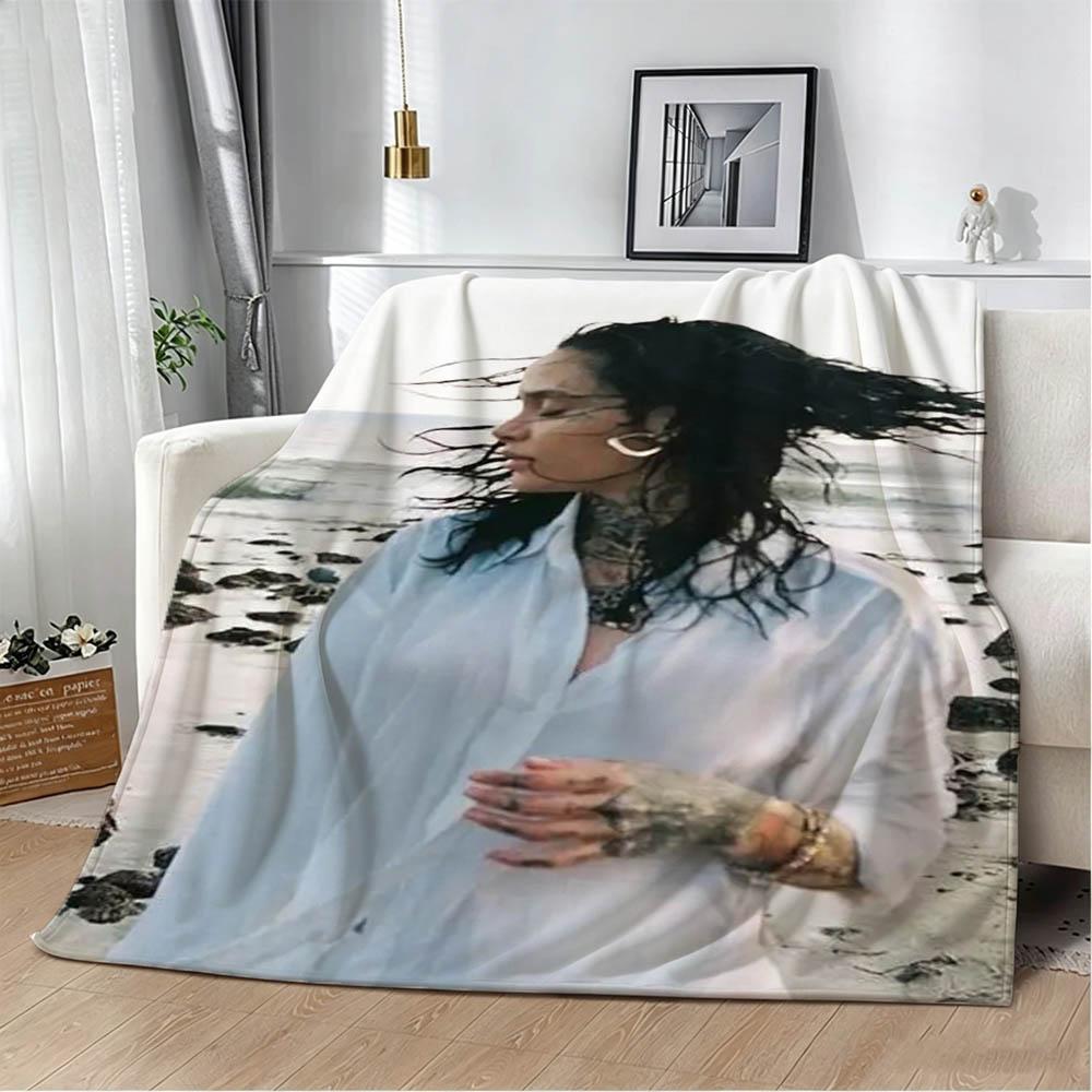 3D Singer K-Kehlani Folded 2026 Album Flannel Blanket Soft Throw Art For Home Decor Sofa Naps Picnic Gifts Halloween Present
