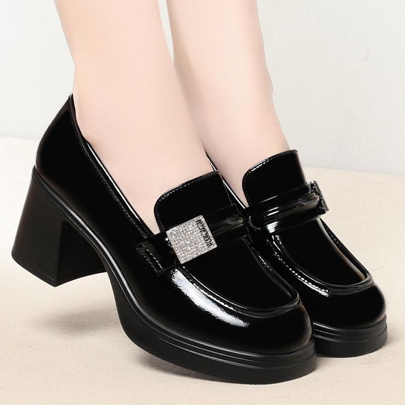 

Модные женские туфли на высоком квадратном каблуке 7 см, туфли-оксфорды, туфли-лоферы для женщин, туфли Мэри Джейн для девочек в японском стиле Jk Uniform Lolita, готические туфли-лоферы 40 чёрный
