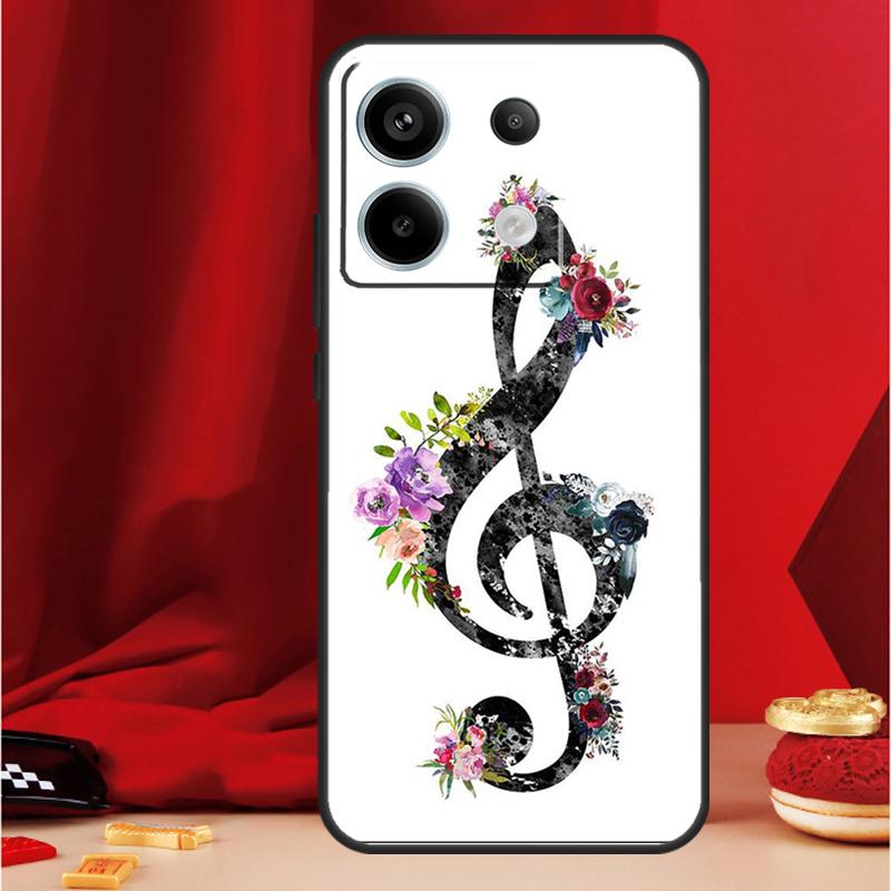 Treble Clef Music Note Case For Xiaomi Redmi Note 13 Pro 12 11 9 10 Pro 12S 11S 10S 9S Redmi 12 10C 12C 13C Cover