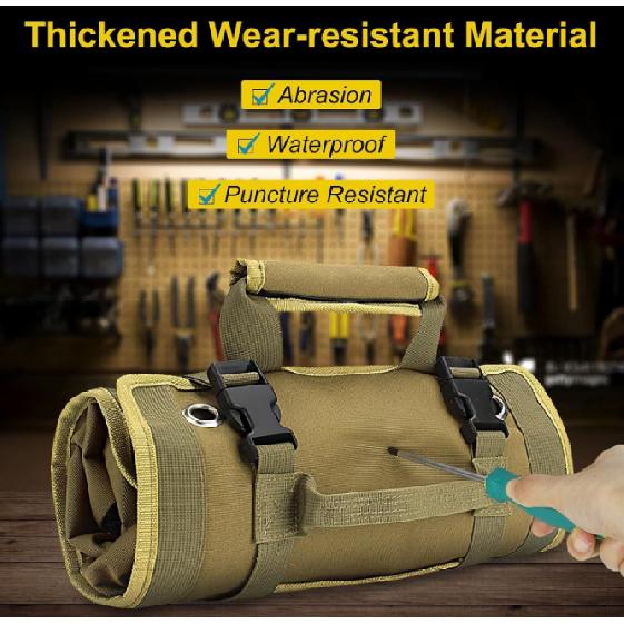 Electrician's Tool Storage Bag Roll-Up Multifunctional Canvas Hardware Tool Bag Oxford Cloth