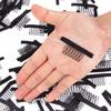 24 Pcs/lot Wig Combs 7-teeth Wig Clips Steel Teeth with Cloth Wig Combs for Making Wig Caps