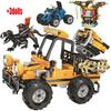 Jurský svět Dinopark Tyrannosaurus Rex Pterosauria Série nákladních aut Stavebnice Dinosauří auto Kostky Hračky Dětské dárky