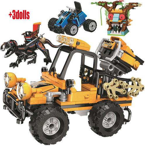 Jurassic World Dinosaur Park Tyrannosaurus Rex Pterosauria Truck Series Byggeklosser Dinosaur Bil Murstein Leker Barn Gaver