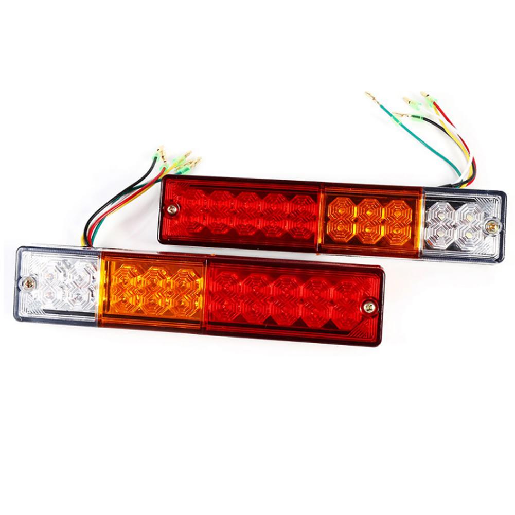 2pcs LED 12V/24V Tail Light Waterproof Car Truck Trailer Camper Van Stop Brake Rear Reverse Indicator Lights Turn Signal Lamp