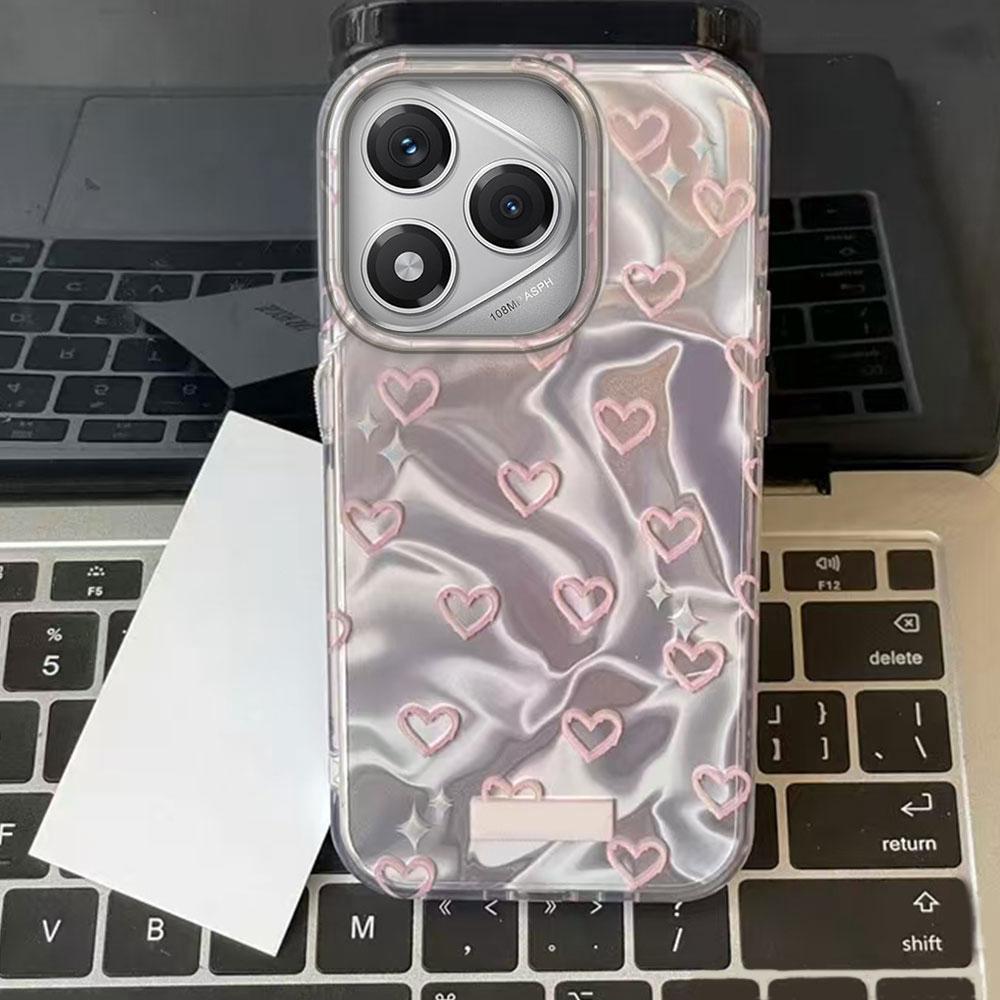 Pink Love Heart Water Texture Phone Cases for Honor 400 200 Pro Magic 7 6 5 Lite X9a X9b X9c X8a X8b X8c Shell Silicone Cover