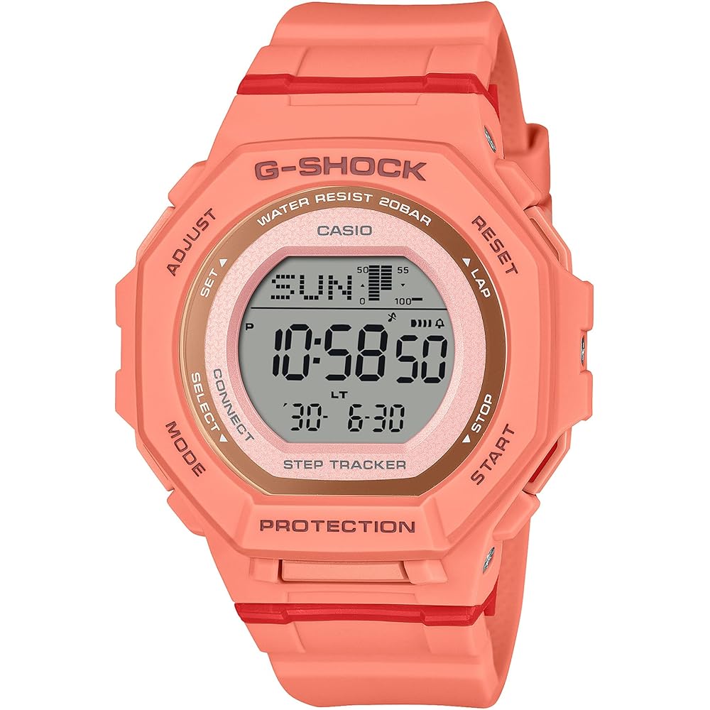 

Casio G-Shock GMD-B300SC-4JF Mid-Size Bluetooth Watch Coral Orange Eco-Friendly Material Women s