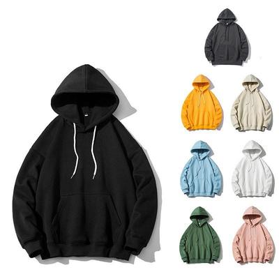 Men's Trendy Solid Color Hoodie - Spring & Autumn 2021, Loose Fit, Plus Size, Hong Kong Style Sweatshirt