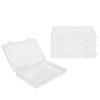 4pcs PP Transparent Plastic Box Flap Lid Storage Container Clear Plastic Storage  Office Supplies