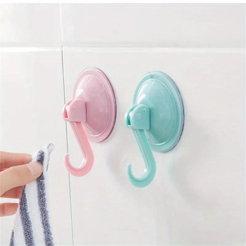 1PCS Bathroom Strong Vacuum Suction Cup Hook Kitchen Door Suction Wall Glass Wall Hanging Free Punching Load-bearing Adhesive Hook