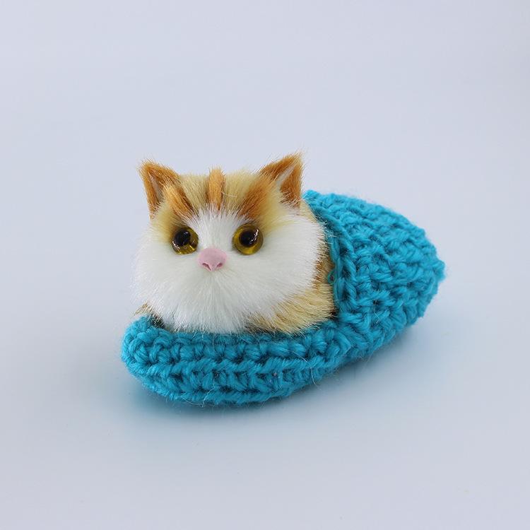 Cute Cat Slippers: Plush Toy & Home Decor – Meowing Open-Eye Design, Ideal Holiday Gift for Kids