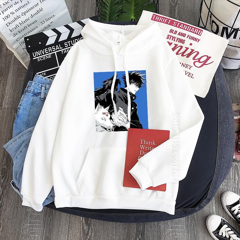 Anime Jujutsu Kaisen Fushiguro Megumi Graphic Hoodies Oversized Hooded Sweatshirt Long Sleeves Cotton Hoodie Men Women Clothes