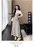 2026 Summer Casual Maternity Two-Piece Set: Short-Sleeved T-Shirt + Striped Slimming Overalls Skirt