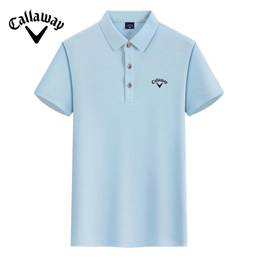 

Callaway 2025 Лето Мужская и Женская Деловая Повседневная Вышивка 7A Антибактериальная Ледяная Прохлада Ощущение на Теле Хлопок Однотонная Рубашка Поло с Воротником XL