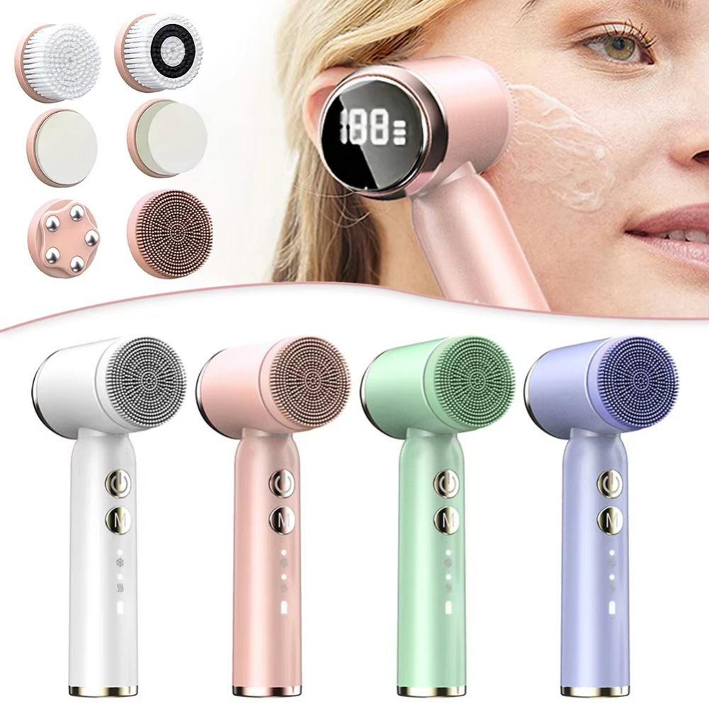 6 In 1 Sonic Facial Exfoliating Cleaner Face Wipe  Massage Machine  Skin Care Tools