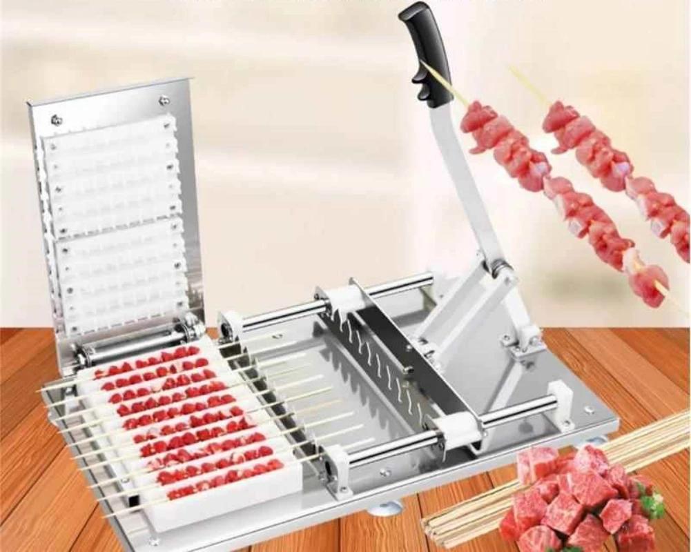 Strumento Manuale per Grigliare Spiedini di Agnello Macchina per Infilzare Spiedini Spiedini Manuali