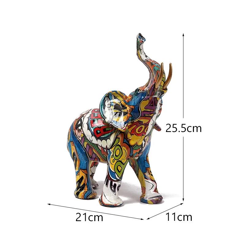 1PC Resin Mother Elephant Ornament Living Room Office Bedroom Home Furnishing Housewarming Gift Elephant Design Sculpture Crafts