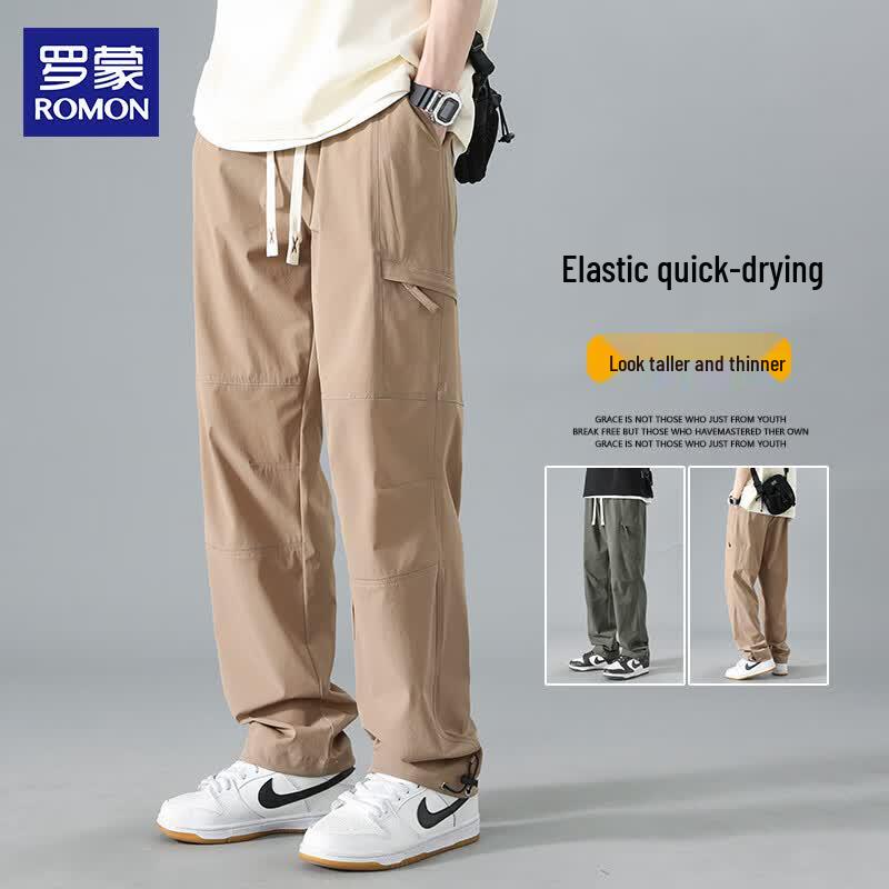 Romon Men s Loose Straight Quick-Dry Casual Pants M