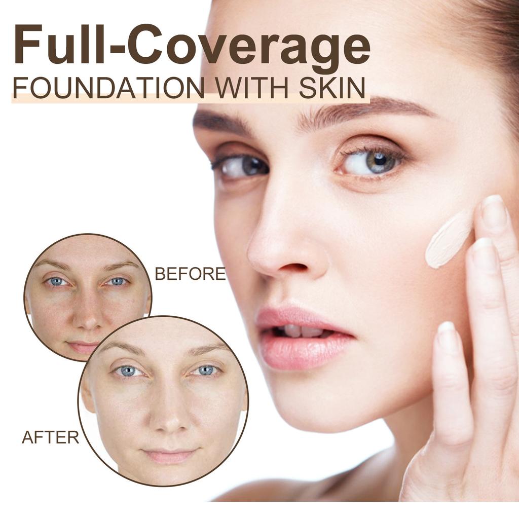 EELHOE Face Liquid Foundation Cream Full Coverage Concealer Lightweight Easy To Wear Makeup Foundation Cosmetics for Women