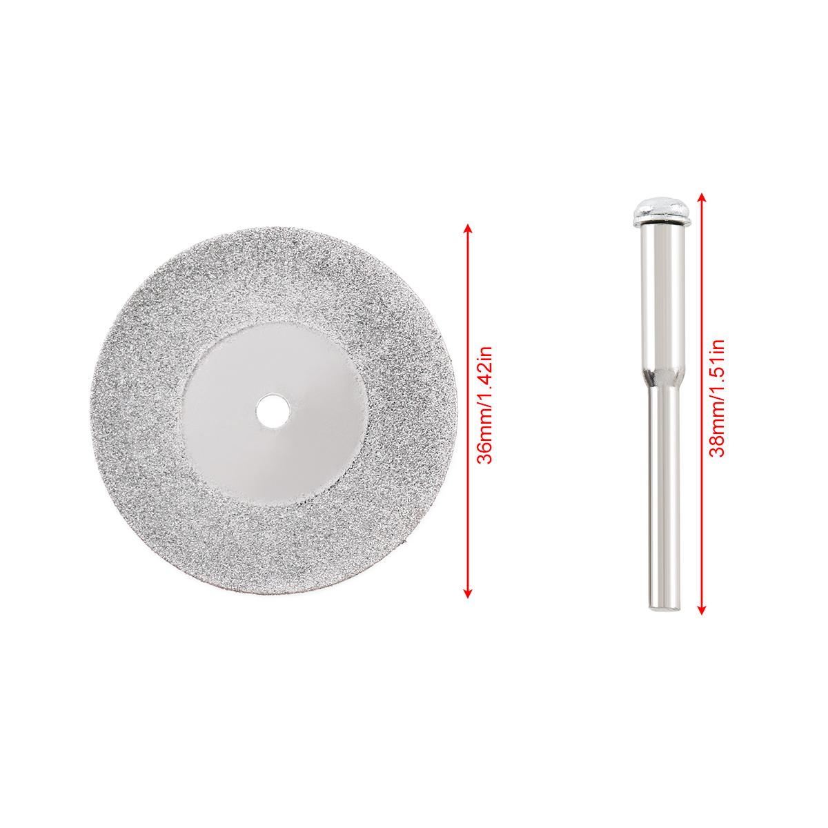 

10 шт., 25 мм алмазные отрезные диски, пильное полотно с 2 шт., фиксированный стержень диаметром 3 мм для резки стекла, металла 35mm