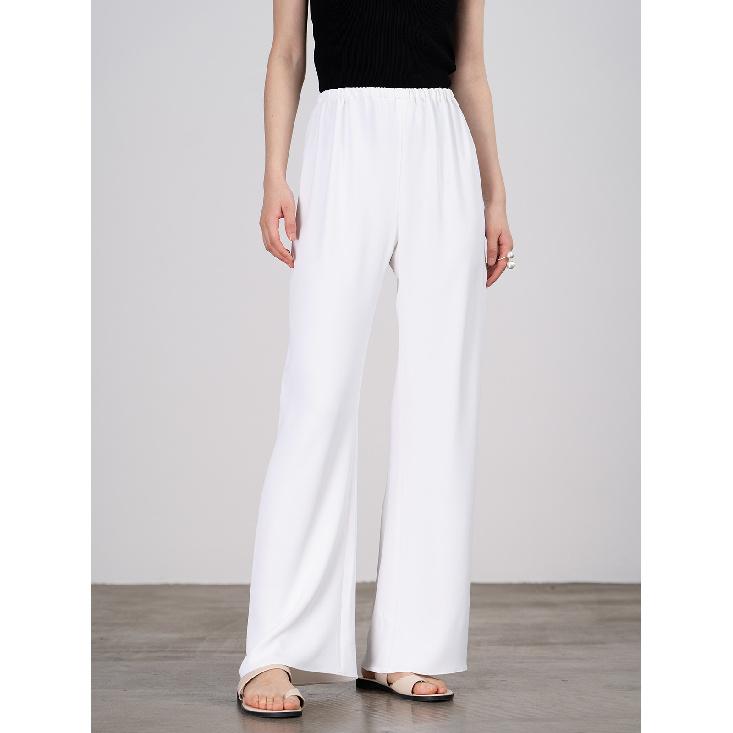 

Solid Color High-Waisted Air Pants with Draped Effect, Women s Wide-Leg Pants, 2026 New Casual Straight-Leg Pants XS белый